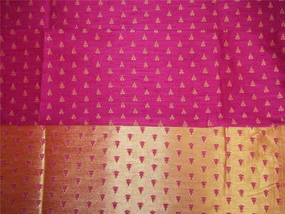 Reversible Silk Brocade Fabric magenta X gold color 58 inches