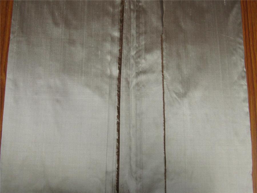 100% Silk Dupioni fabric brown x silver color 54" wide DUP257[2]