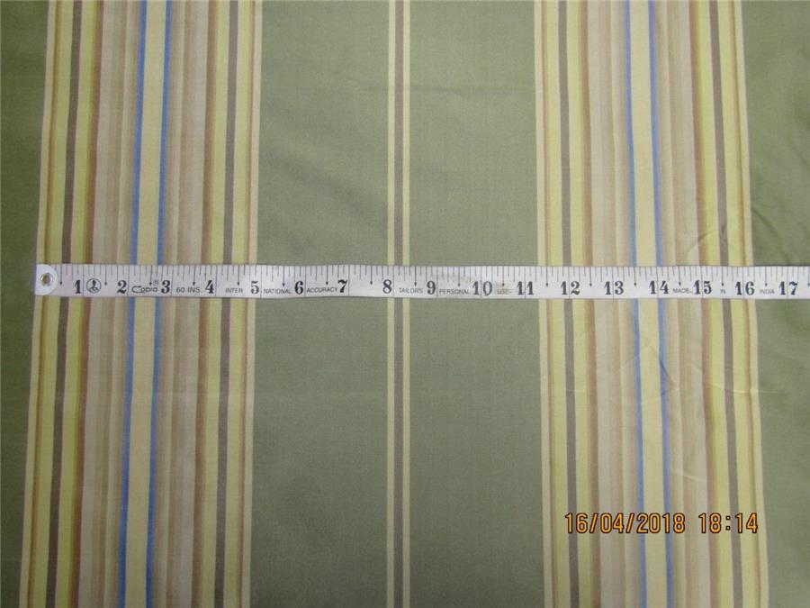 Silk taffeta fabric green,gold,blue with stripes TAFS149[1] 54&quot; wide