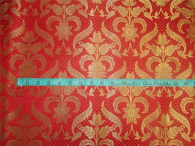 Brocade fabric red x metallic gold 44&quot;BRO594[1]