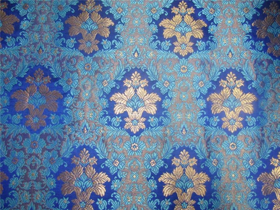 Heavy Brocade fabric royal blue x metallic gold color BRO595[2]