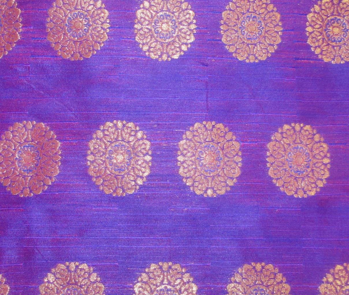 Brocade fabric purple red x metallic Gold Color 44&quot;BRO597[1]