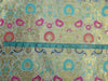 Brocade fabric mint ,multi color x metallic Gold 44&quot;BRO597[5]