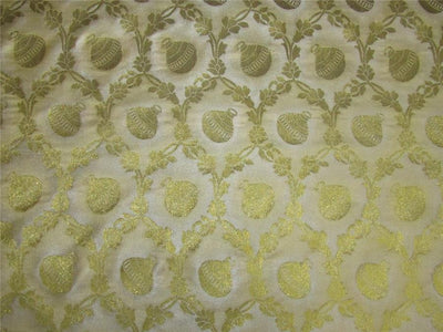Brocade fabric creamy beige x metallic Gold 44&quot;BRO598[3]