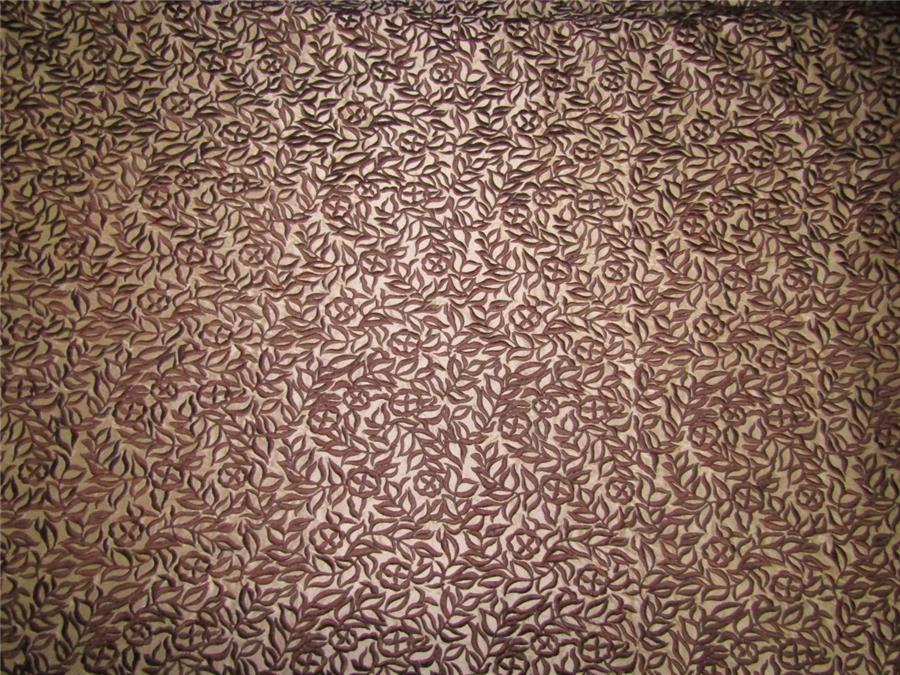100% Silk Dupion Fabric Embroidery Golden Brown x brown color 54&quot;DUP# E54[1]