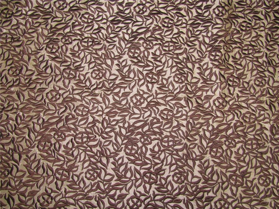 100% Silk Dupion Fabric Embroidery Golden Brown x brown color 54&quot;DUP# E54[1]