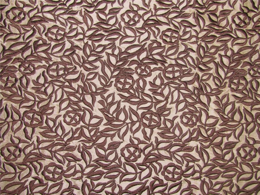 100% Silk Dupion Fabric Embroidery Golden Brown x brown color 54&quot;DUP# E54[1]