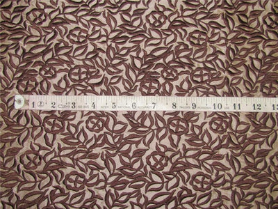 100% Silk Dupion Fabric Embroidery Golden Brown x brown color 54&quot;DUP# E54[1]