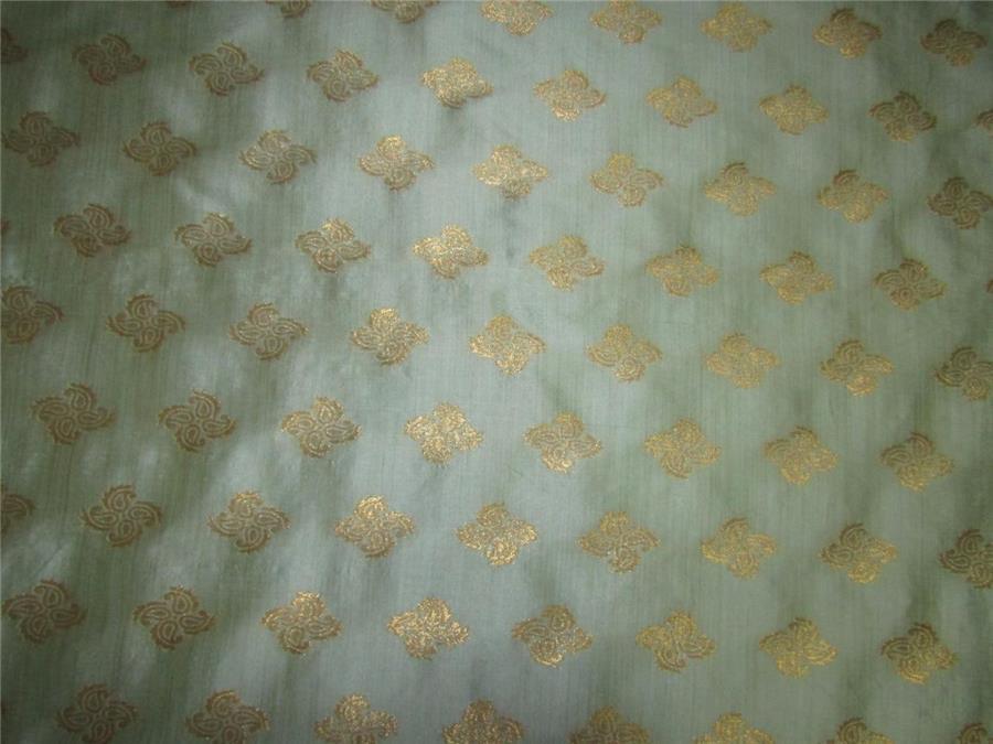 Brocade fabric blue X metallic gold color 44" wide BRO601[3]