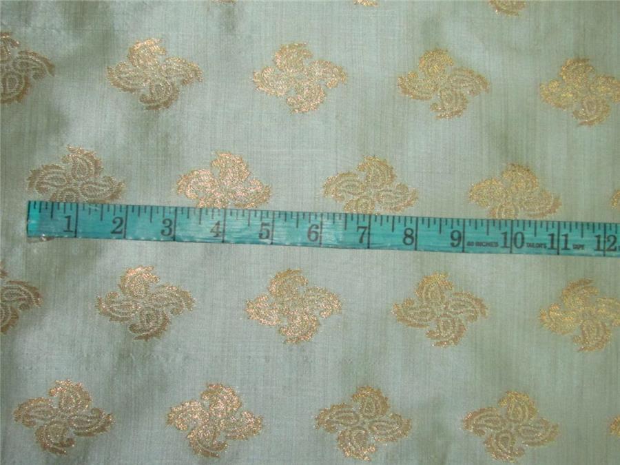 Brocade fabric blue X metallic gold color 44" wide BRO601[3]