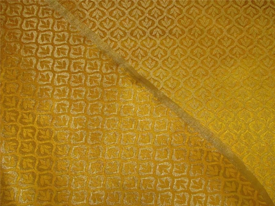 Reversible Brocade fabric turmeric X gold color 44&quot;