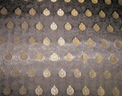 Brocade Fabric black x gold 44&quot; wide