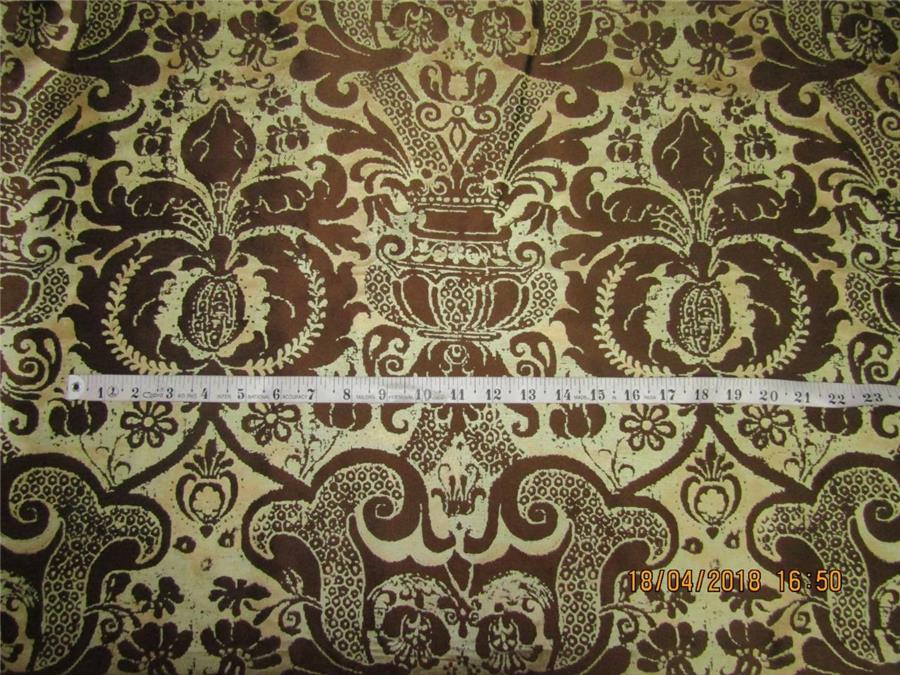 100% silk Dupion fabric gold x brown color print 54" wide DUPPR39[2]