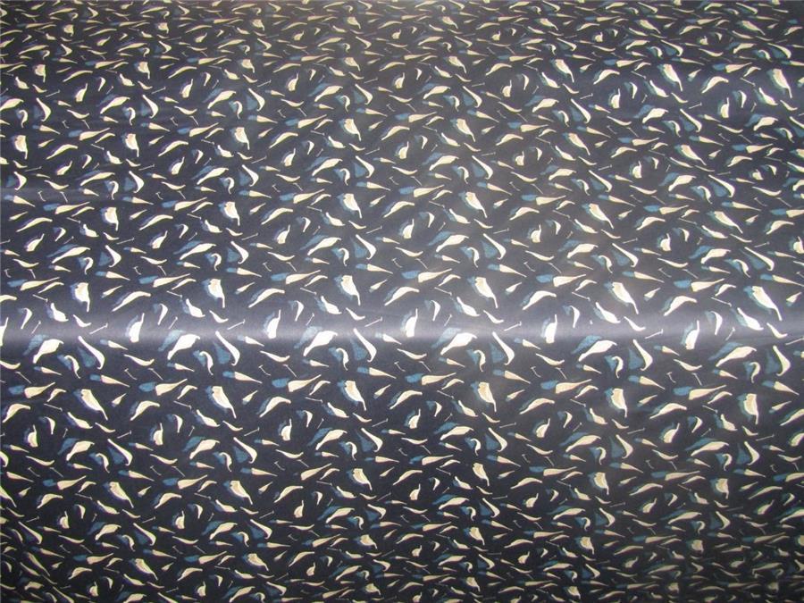 100% COTTON SATIN Navy Color print 58" wide using Discharge Printing Method [8693]