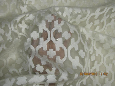 silk organza natural ivory Jacquard color 44&quot;width/4