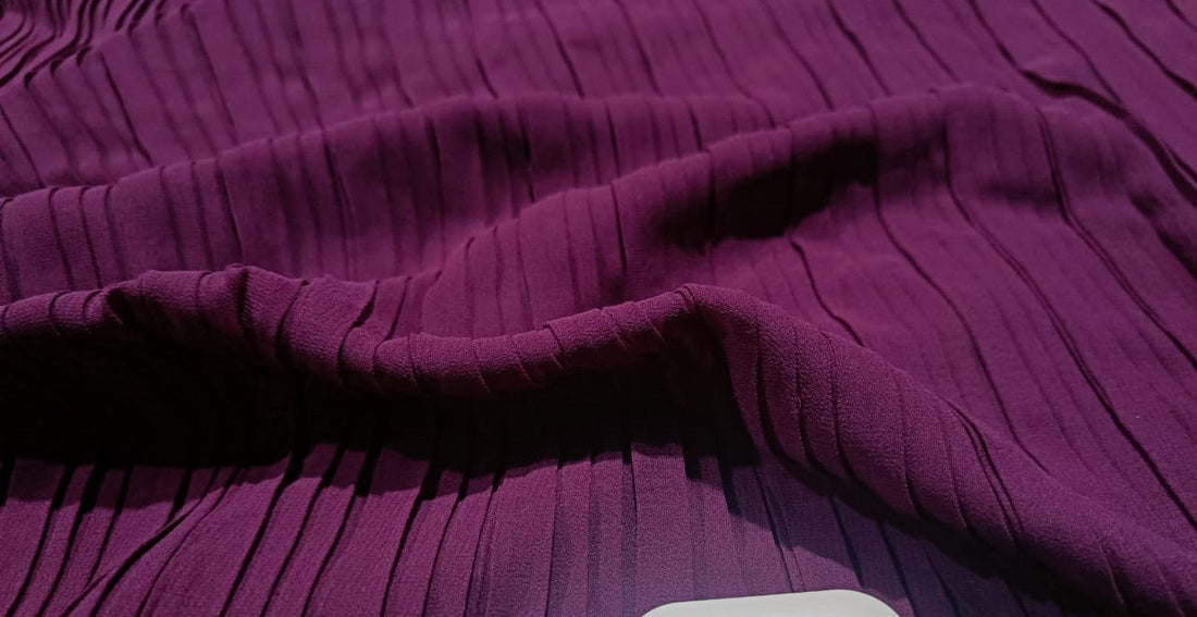 Pleated Purple GEORGETTE FABRIC 58&quot; WIDE
