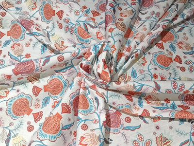 COTTON POPLIN FLORAL PRINT 58&quot; wide by the yard.