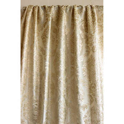 Silk Cotton Chanderi Fabric Natural ivory x metallic gold 44&quot; wide