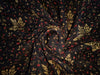 100% silk flat chiffon black color floral printed fabric 44" wide
