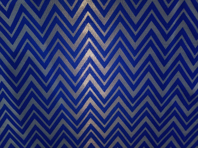 Silk Brocade fabric blue and silver geometric color 44" wide BRO856[3]