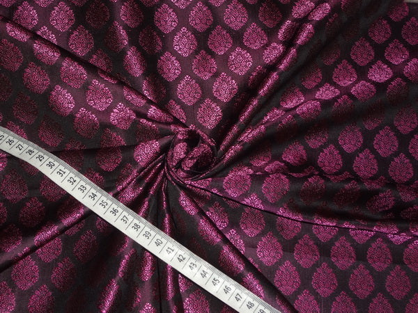 BROCADE FABRIC RED X BLAK COLOR 44&quot;INCH