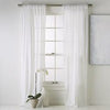 set of 2 3&quot; rod top linen curtains white ivory 53&quot; wide and 90&quot; long