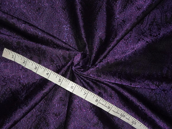 SILK BROCADE FABRIC PURPLE,BLACK COLOR 44&quot;INCH BRO487[3]