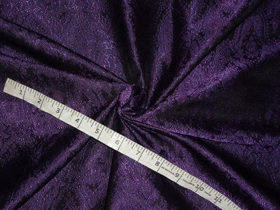 SILK BROCADE FABRIC PURPLE,BLACK COLOR 44&quot;INCH BRO487[3]