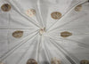 100% pure silk fabric with metallic jacquard ivory colour 44" wide BRO656[4]