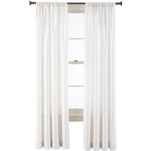 100% SILK TAFFETA 3&quot; ROD TOP CURTAIN WHITE IVORY 51&quot; WIDE AND 90&quot; LONG
