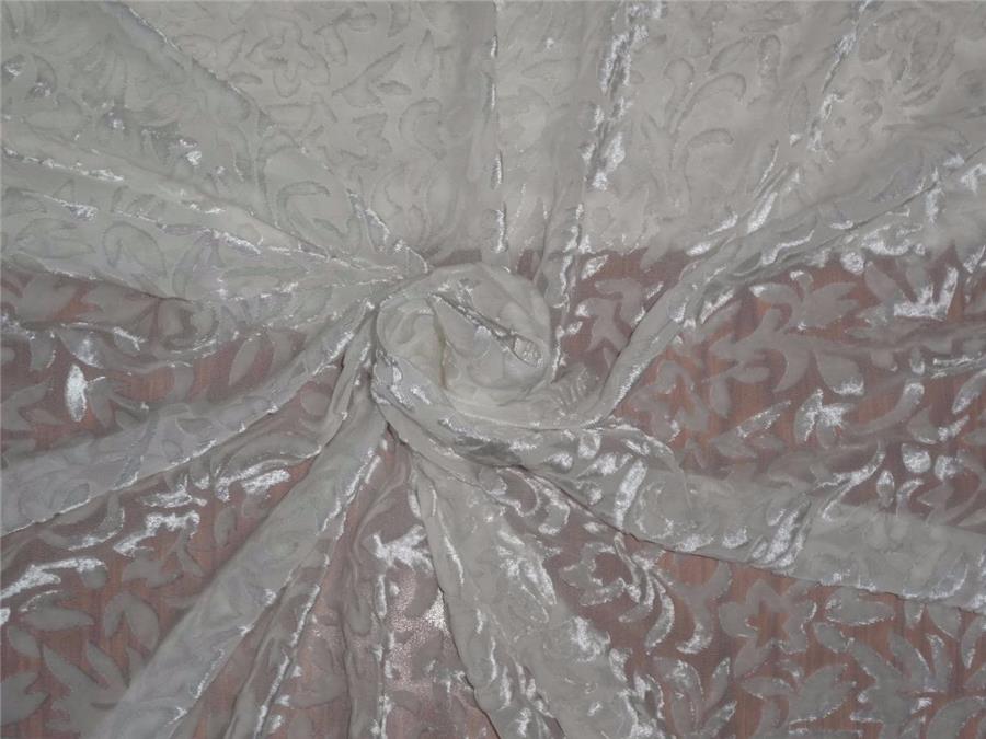 Natural Dyeable Devore Burnout Velvet fabric ~ 44&quot; wide.[8097]