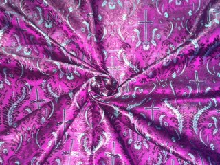 Silk Brocade fabric dark purple and blueish grey color 44" wide BRO333[3]