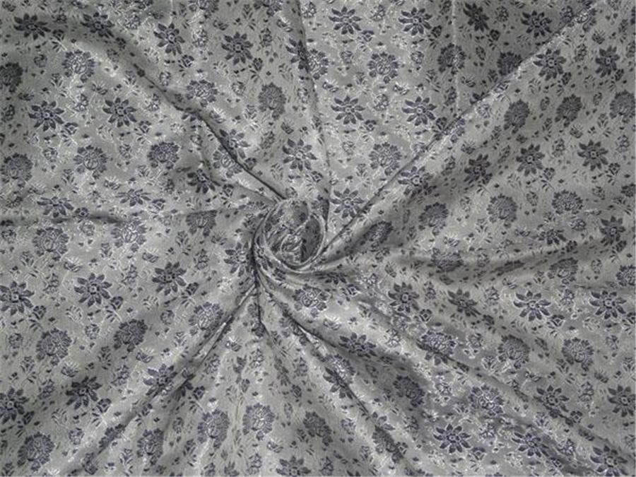 Brocade fabric Sliver X Navy Blue Color 44&quot;BRO465[1]