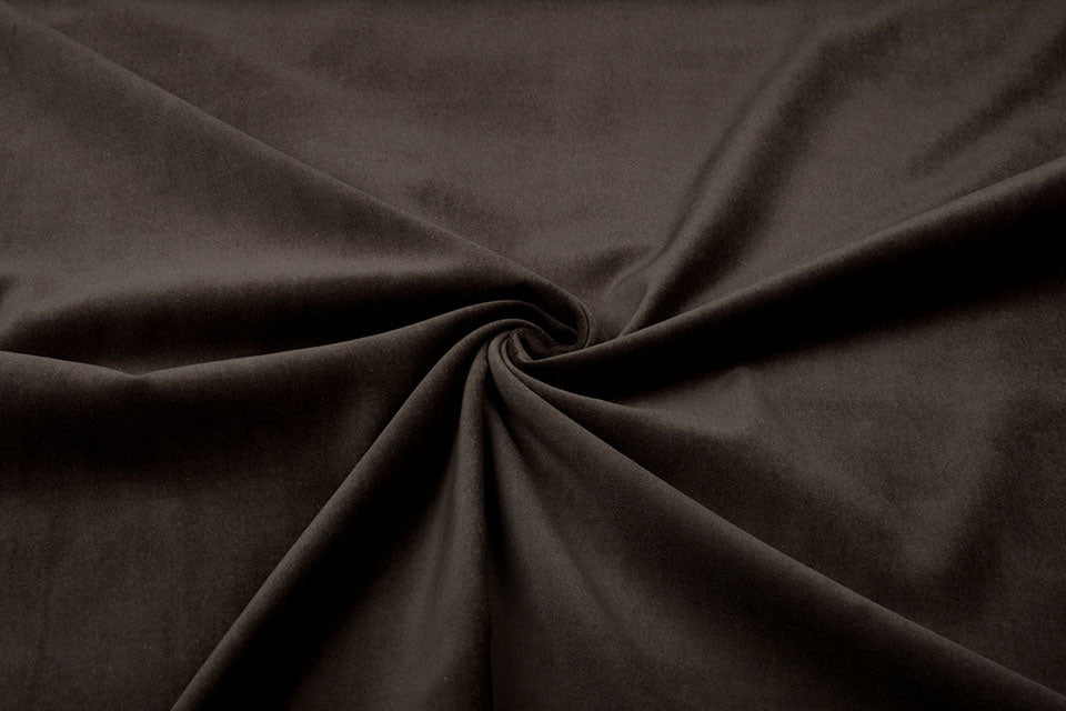 100% Cotton Velvet Coffee Brown Fabric ~ 44&quot; wide - The Fabric Factory