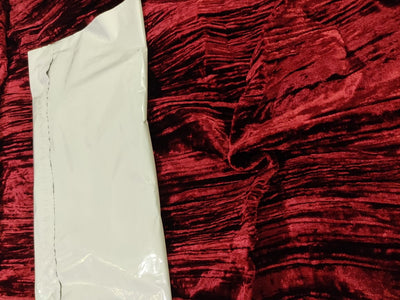 100% Crushed Velvet Fabric 44" wide available in  3 colors [Red Wine/bright red/ navy] [15346/47/10286]
