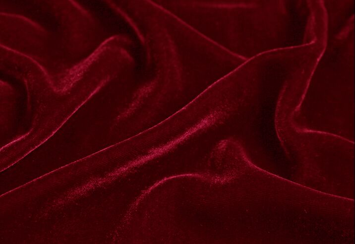100% Cotton Velvet Dark Red Fabric 44