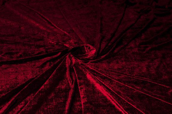100% Cotton Velvet Dark Red Fabric ~ 44&quot; wide. - The Fabric Factory