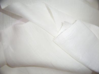100 % pure linen fabric white colour with self white stripes 58&quot; wide Dyeable - The Fabric Factory