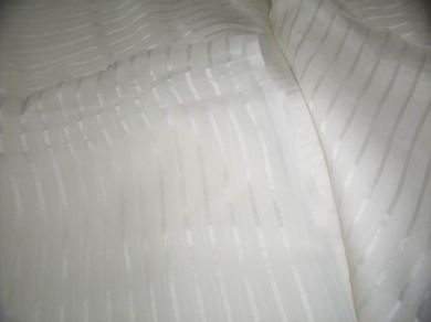 White silk chiffon thin satin stripe fabric 44&quot; wide - The Fabric Factory