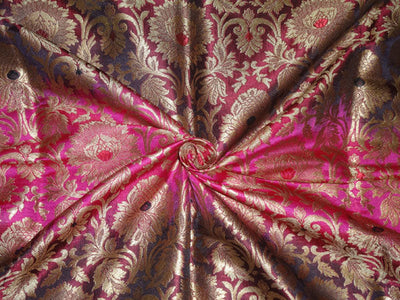 Heavy Silk Brocade Fabric Shaded Pink x Metallic Gold Color 36" WIDE BRO517[2]