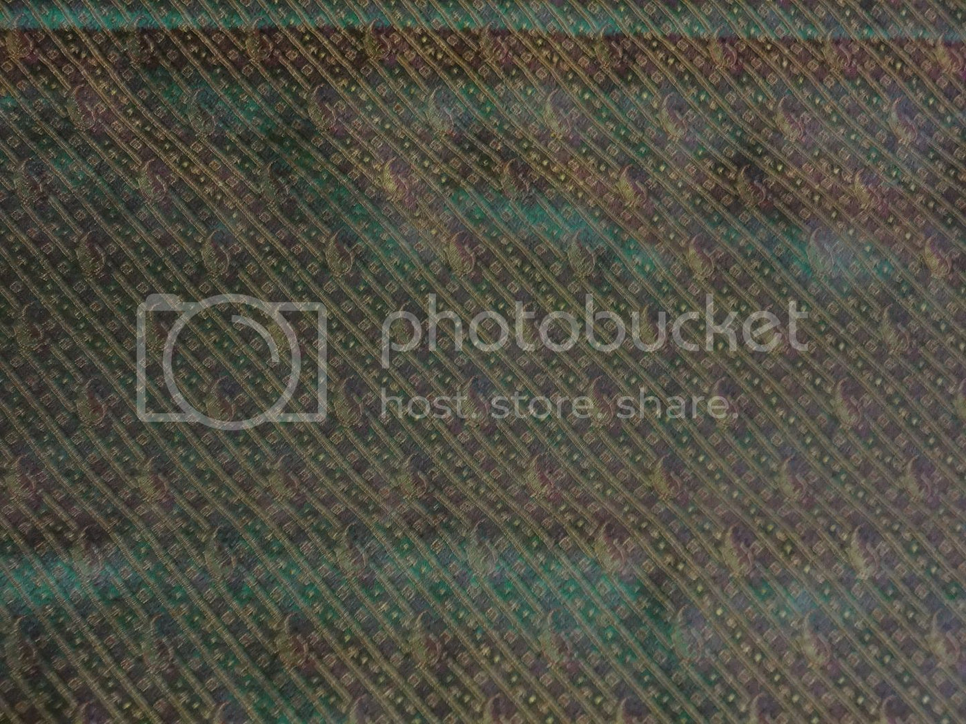 SILK BROCADE FABRIC Dark Red,Light Gold &amp; Green 44" wide BRO209[3]