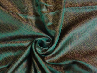 SILK BROCADE FABRIC Dark Red,Light Gold &amp; Green 44" wide BRO209[3]
