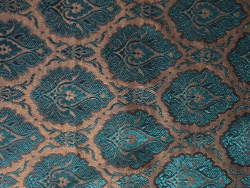 brocade fabric-blue/black/copper mettalic color 44" wide BRO271[4]