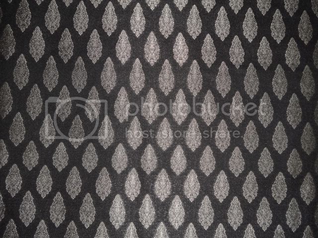 Spun Brocade Fabric Black &amp; Light Grey color 44" wide BRO366[4]