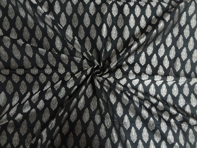 Spun Brocade Fabric Black &amp; Light Grey color 44" wide BRO366[4]