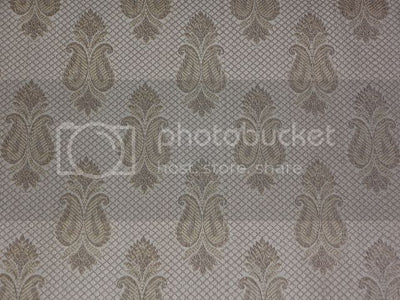 Spun Brocade Fabric Cream &amp; Metallic Gold color 44" wide BRO366[3]