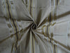 Silk Taffeta Fabric Shades of Light Gold,Brown &amp; Green colour w/ Satin Stripes 54&quot; wide