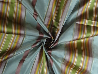 Pure Silk Taffeta Fabric Multi colour w/ Satin StripesTAFS71[3] 54&quot; wide