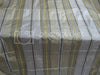 Silk Taffeta Fabric Shades of Light Gold,Brown &amp; Green colour w/ Satin Stripes 54&quot; wide