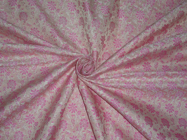 Silk Brocade Fabric Peach,Pink x Ivory Color 44" WIDE BRO523[5]